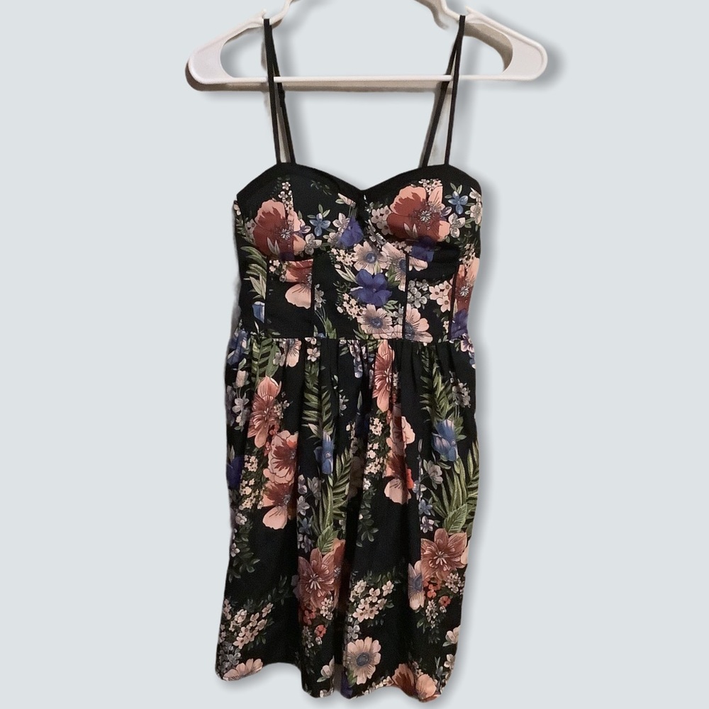 BAND OF GYPSIES Floral Ribbed Dress